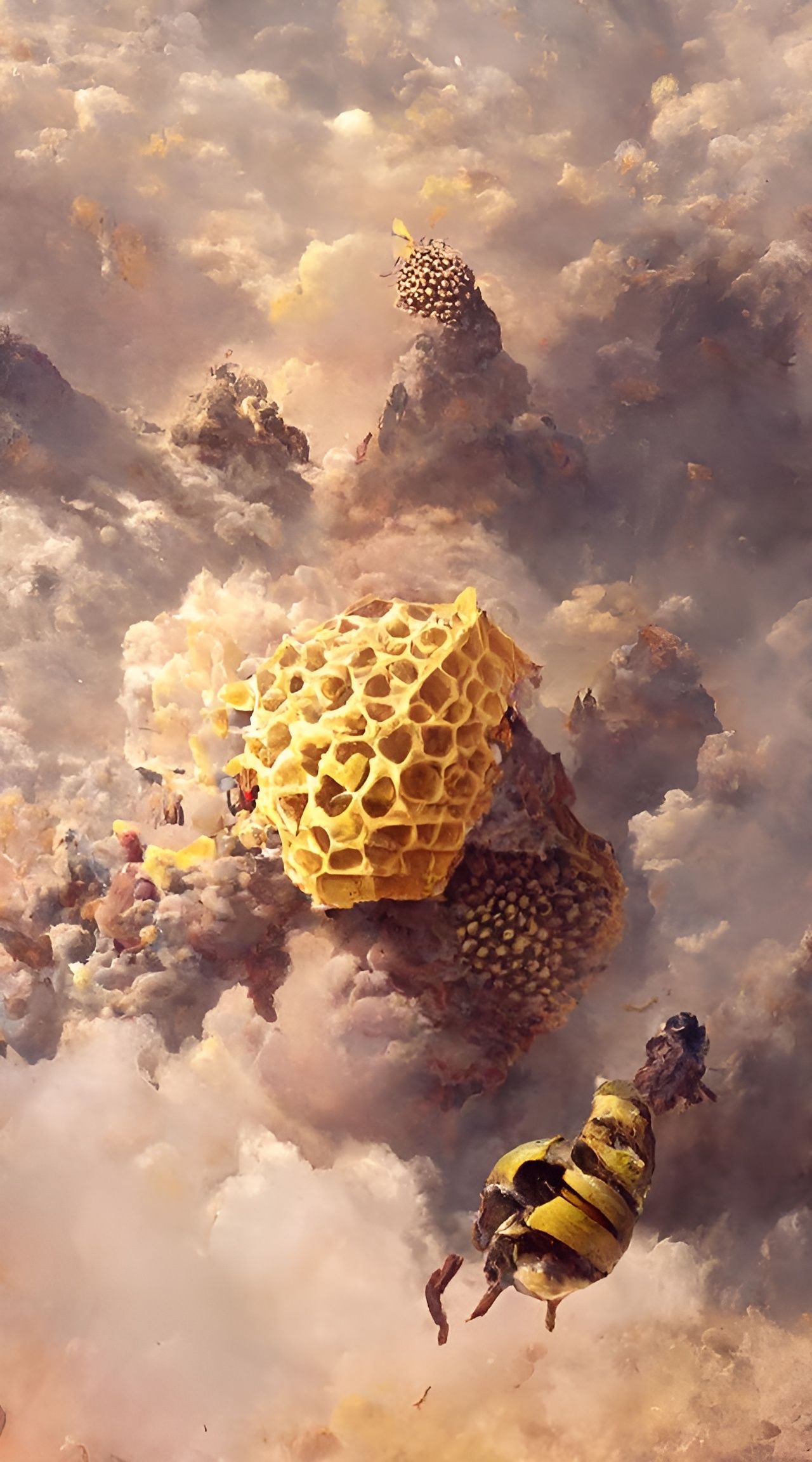 Majestic Beehive with Honeycomb Pattern