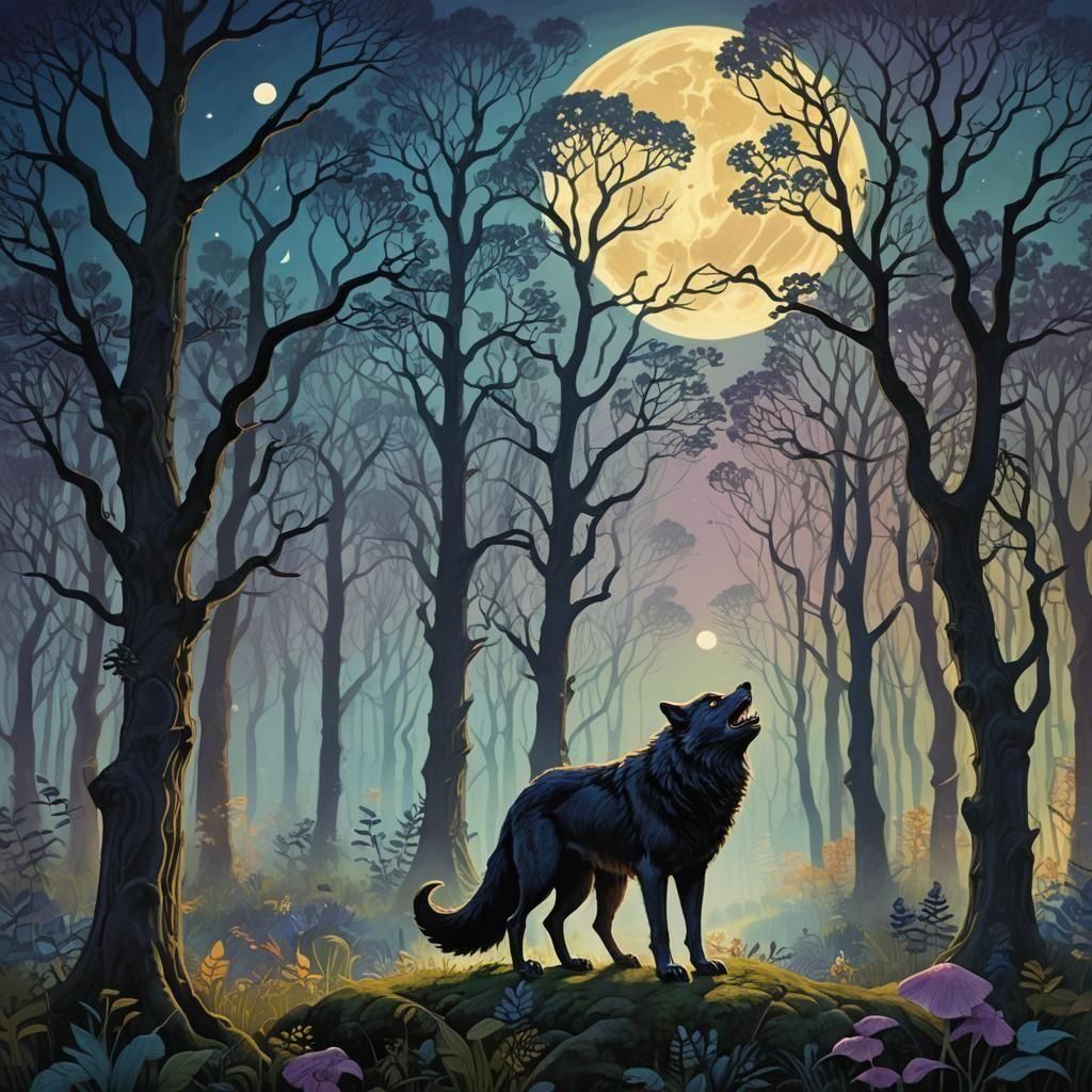 Werewolf Under the Moon: A Matte Painting