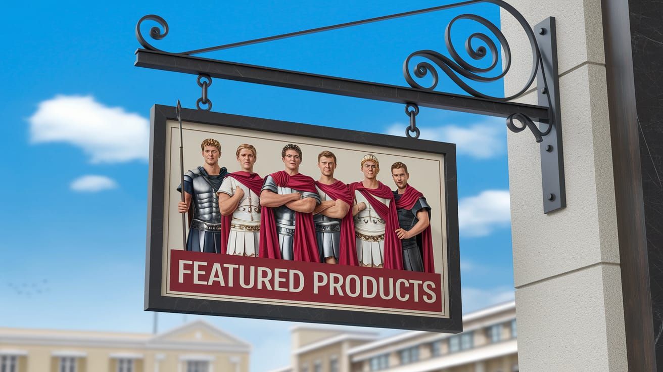 Vintage Roman Soldier Artwork Store Sign