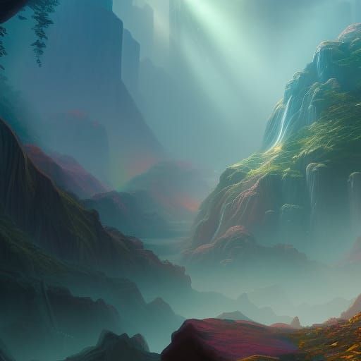 Rose Prism Light Bending Fantasy Art