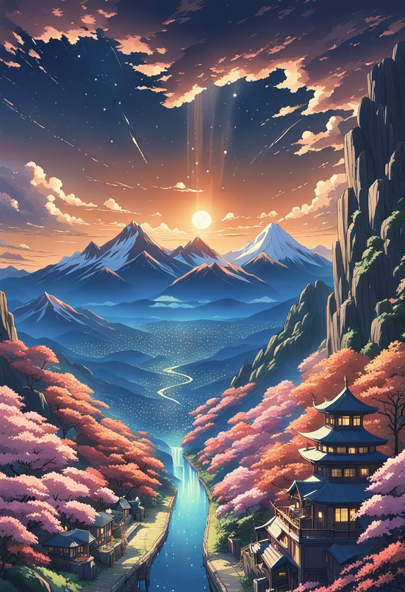 Starlight over the mountains in my heart Studio Ghibli, Anim...