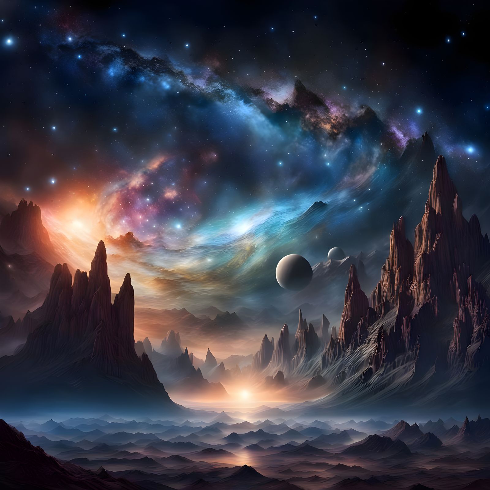 Stunning Celestial Dance in Epic Digital Painting