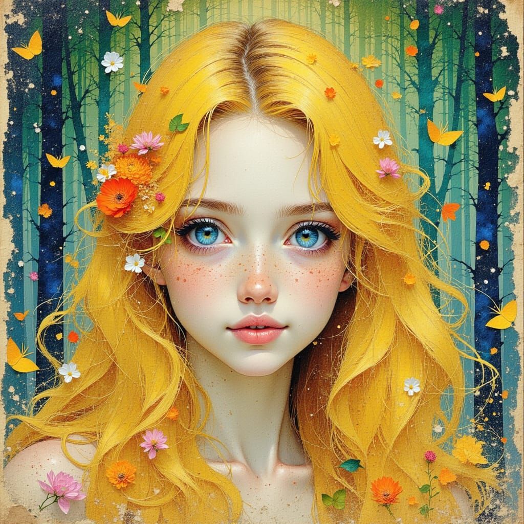 Beautiful Woman Portrait in Pencil Sketch Style