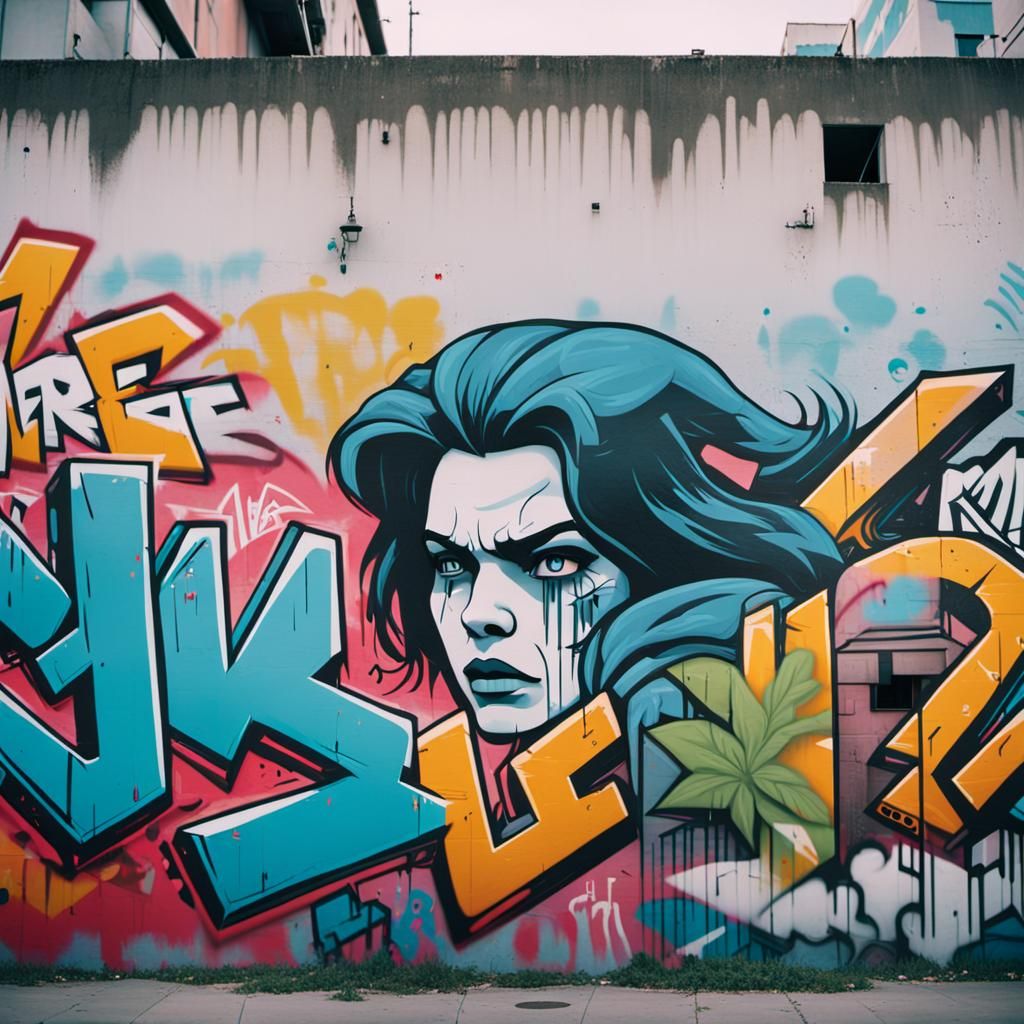 Graffiti Art Cityscape in Cinematic Style