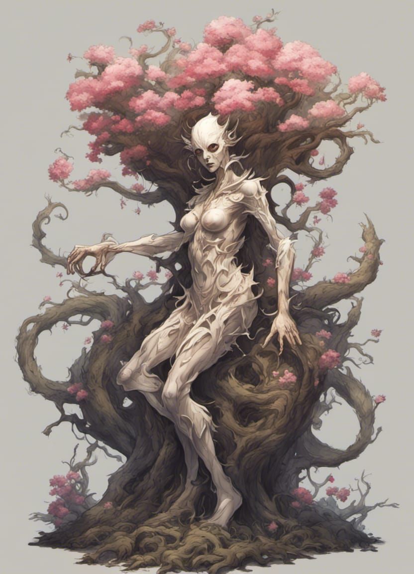 Biopunk Forest Goddess, Digital Illustration