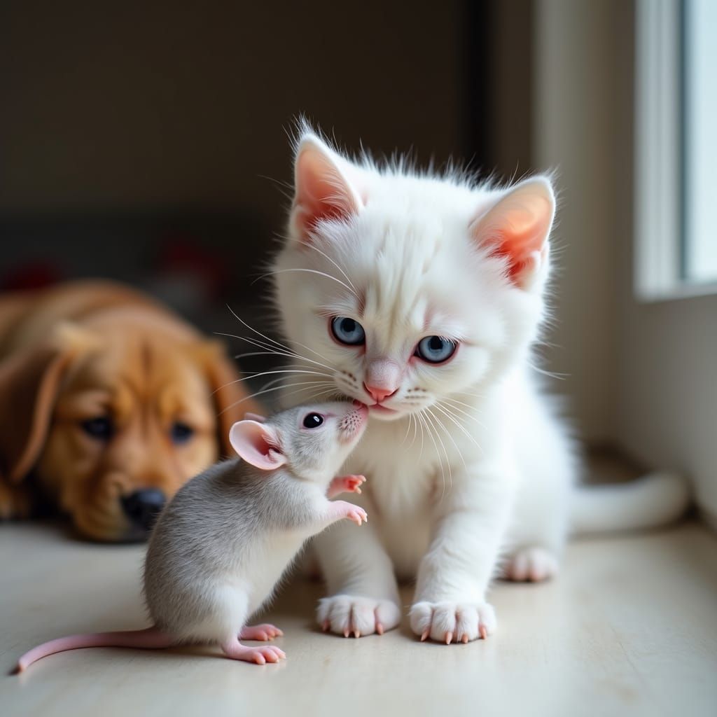 Kitten and Mouse: An Unlikely Friendship