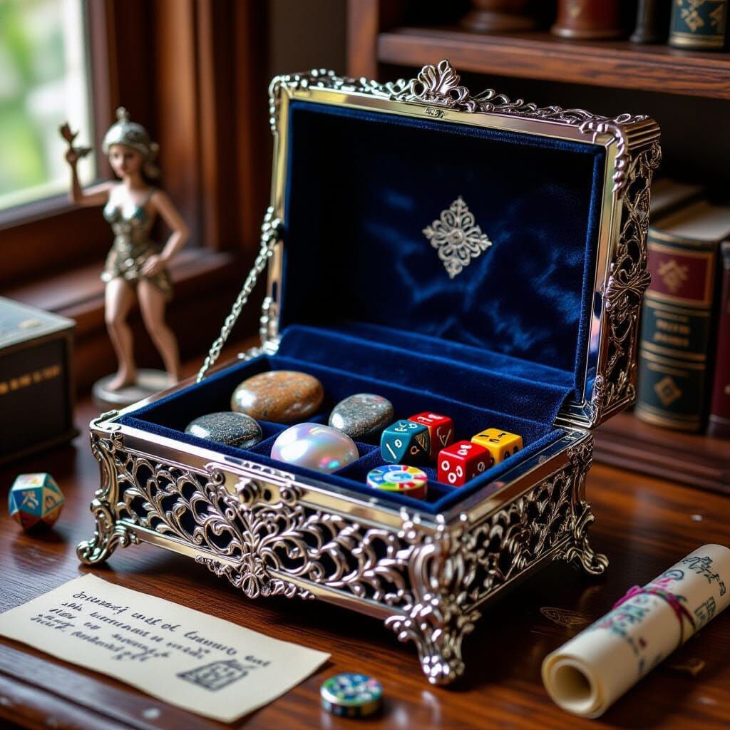 Filigree Jewelry Box with Velvet Lining