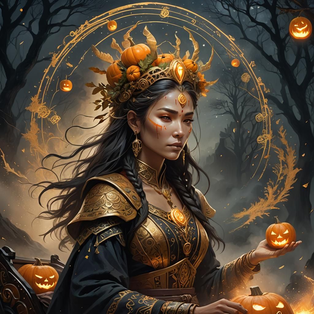 Pumpkin Carriage Soars Through Night Sky