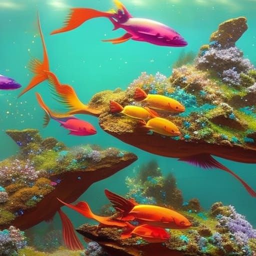 Hyperrealistic Mermaids in Splash Art Style