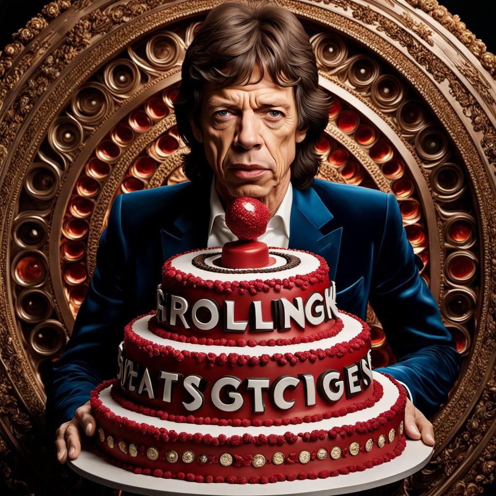 Mick Jagger and Rolling Stones Cake Sculpture