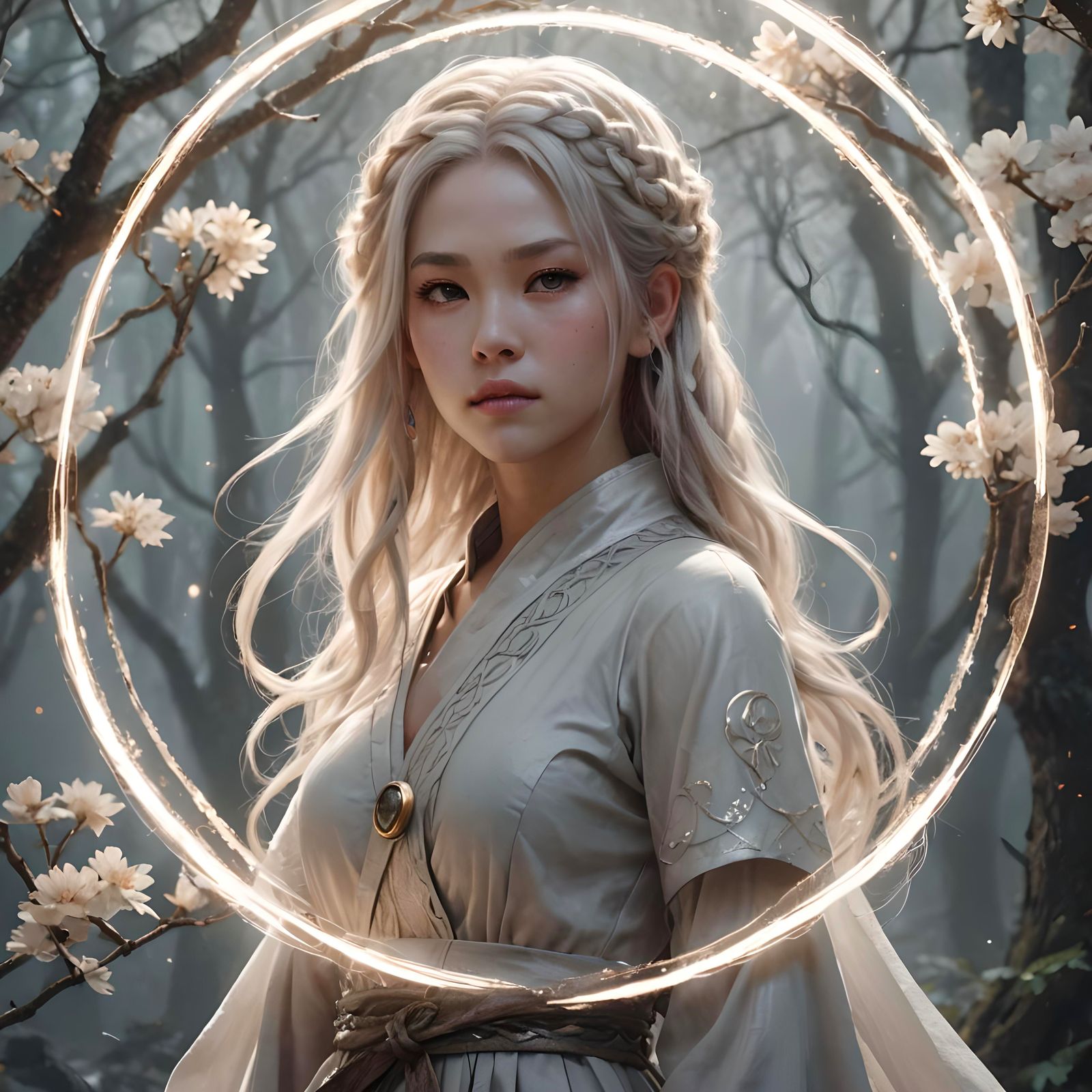 Fantasycore Glowing Circle Concept Art in Anime Style