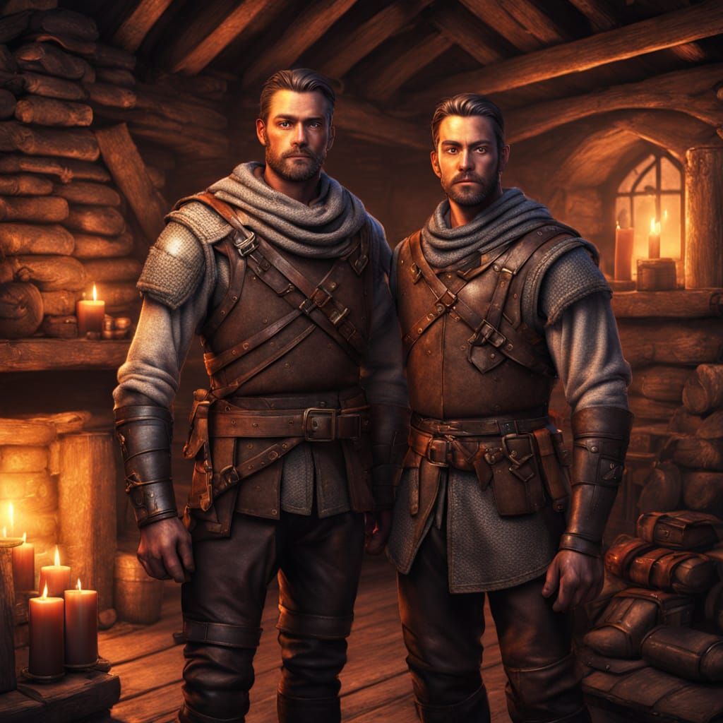 Medieval Warrior in Intimate Moment