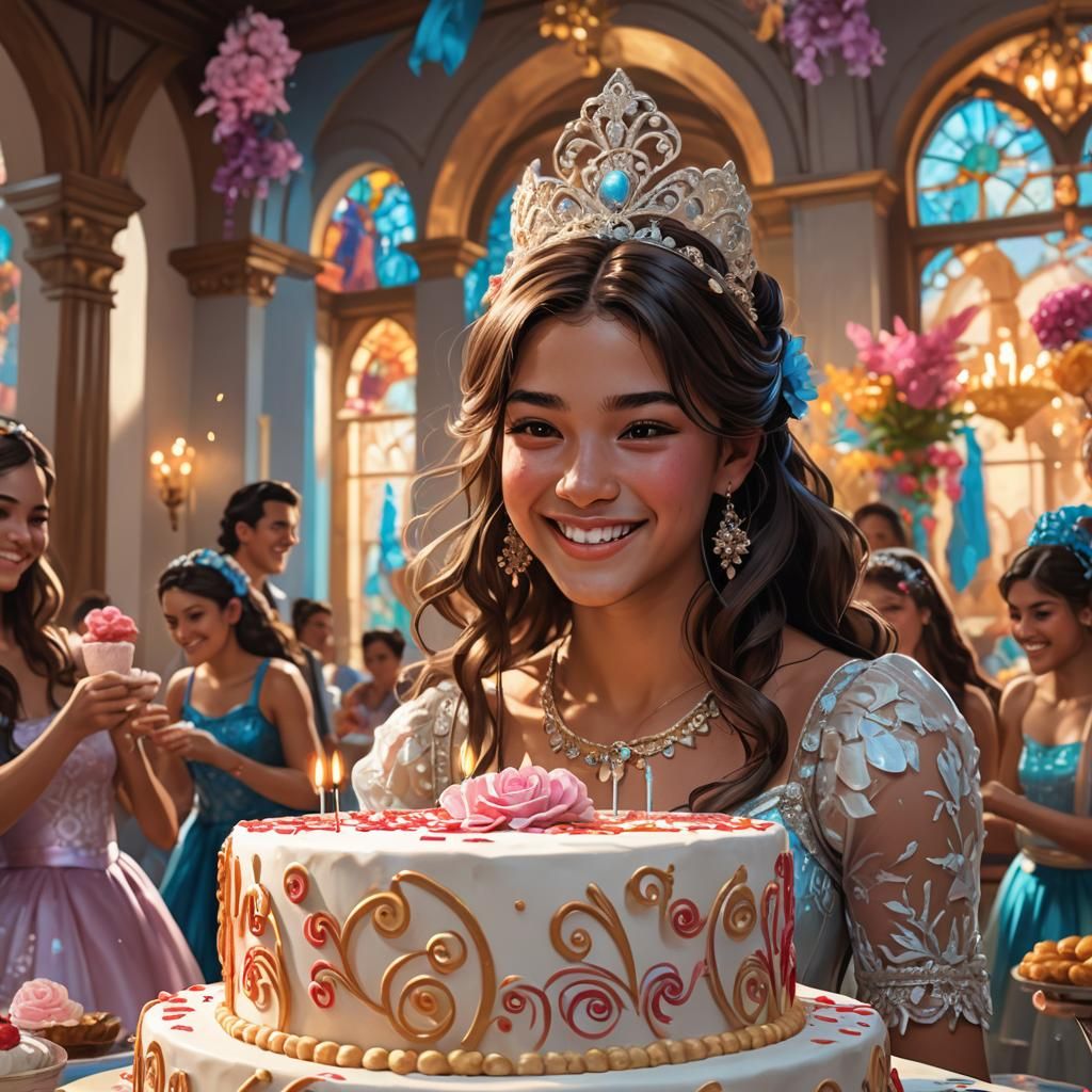 Quinceañera Celebration: Hyperdetailed Digital Art Portrait