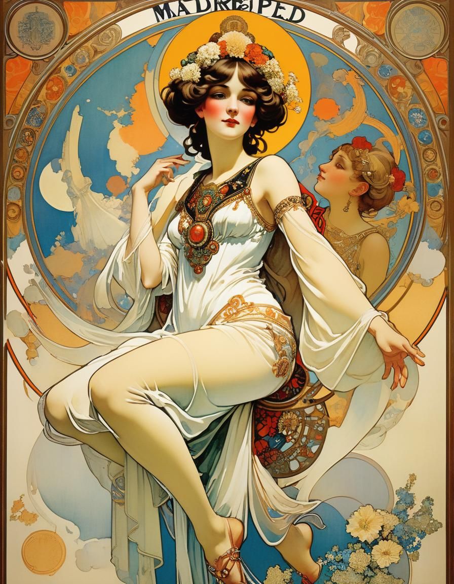 Vintage Madrid Poster in Classic Illustration Style