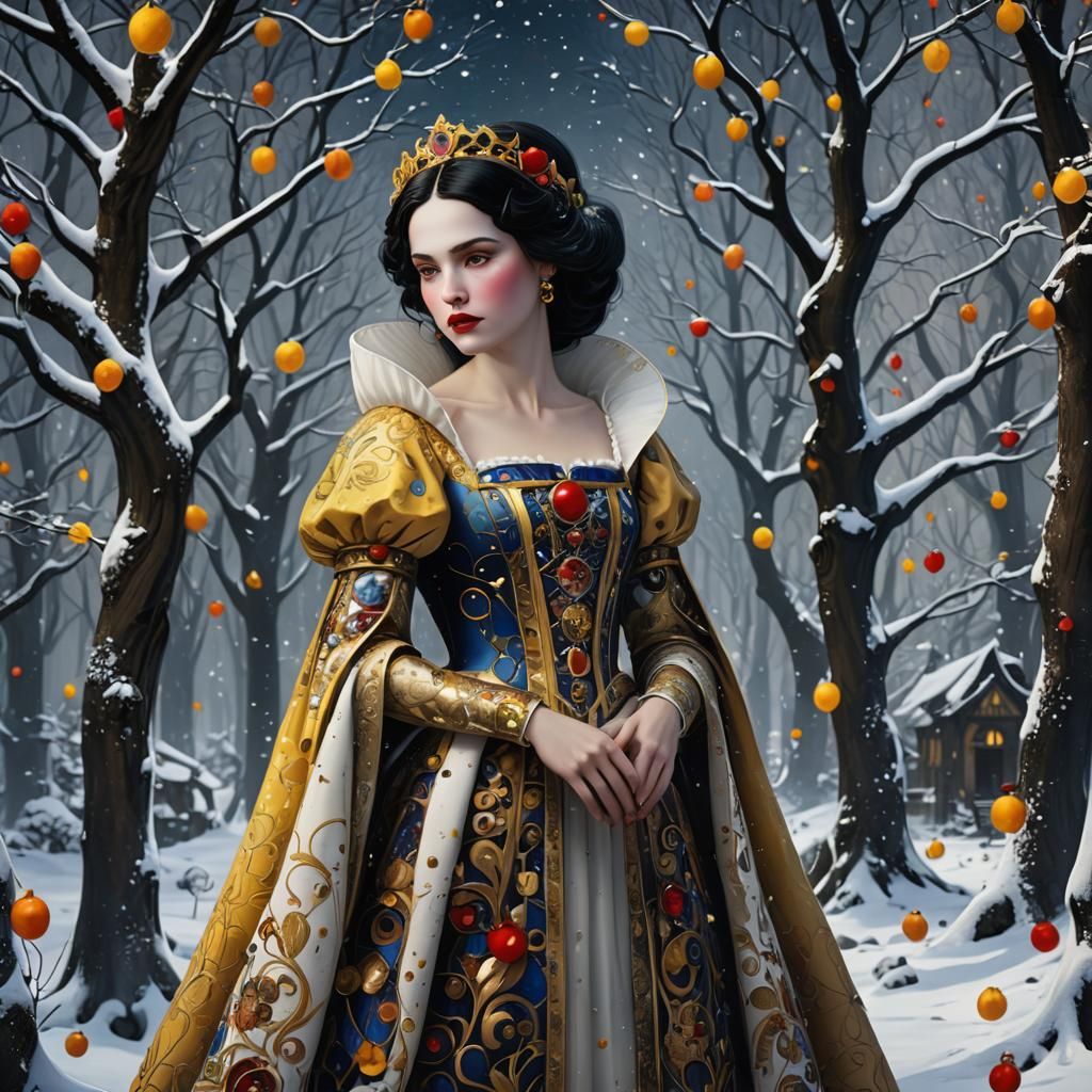 Snow White in Gustav Klimt Style