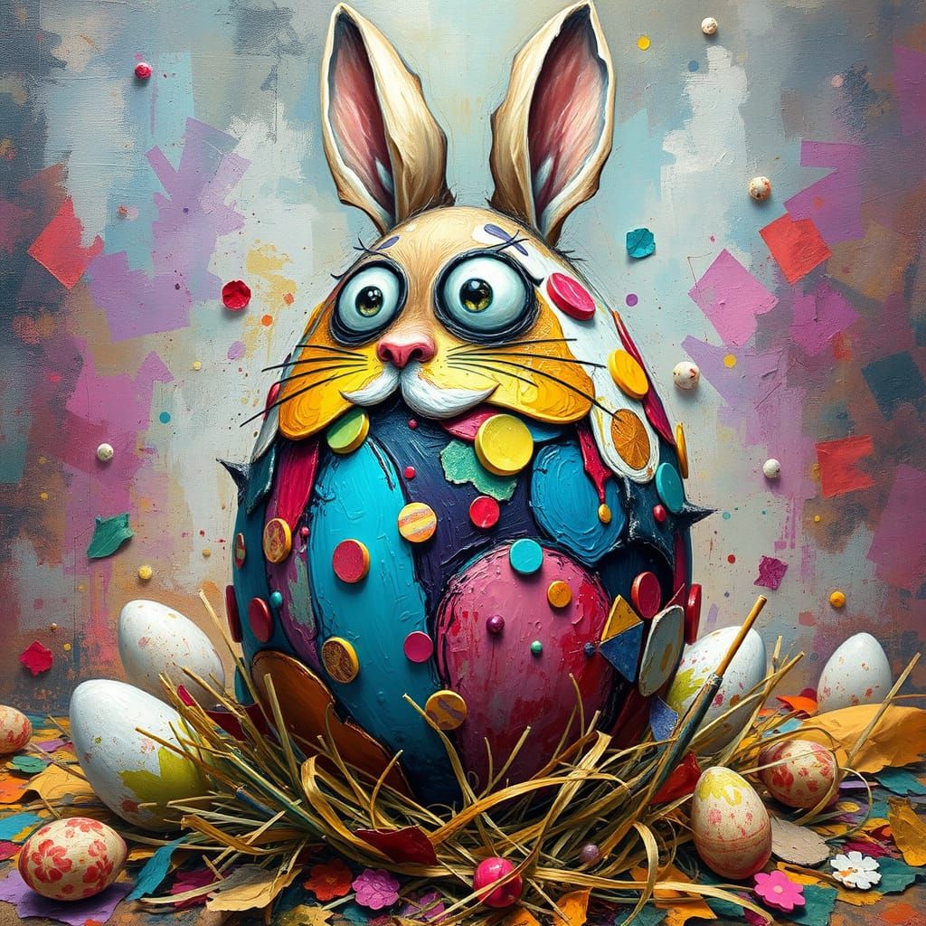 Fantasy Easter Masterpiece in a Chaotic Painting Workshop