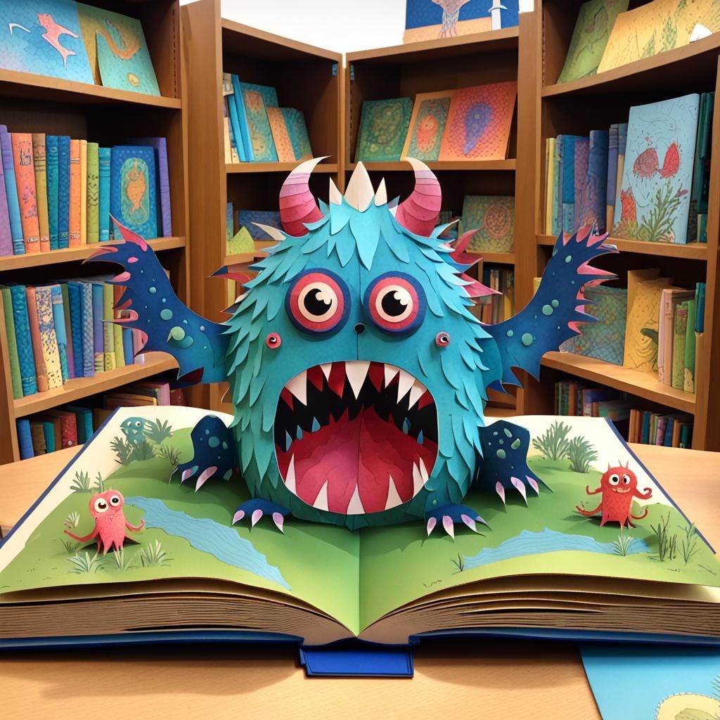 Charming Monster Pop-Up Book in Library