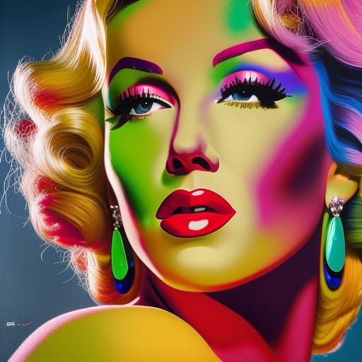 Striking Portrait of Marilyn Monroe in Vibrant Colors