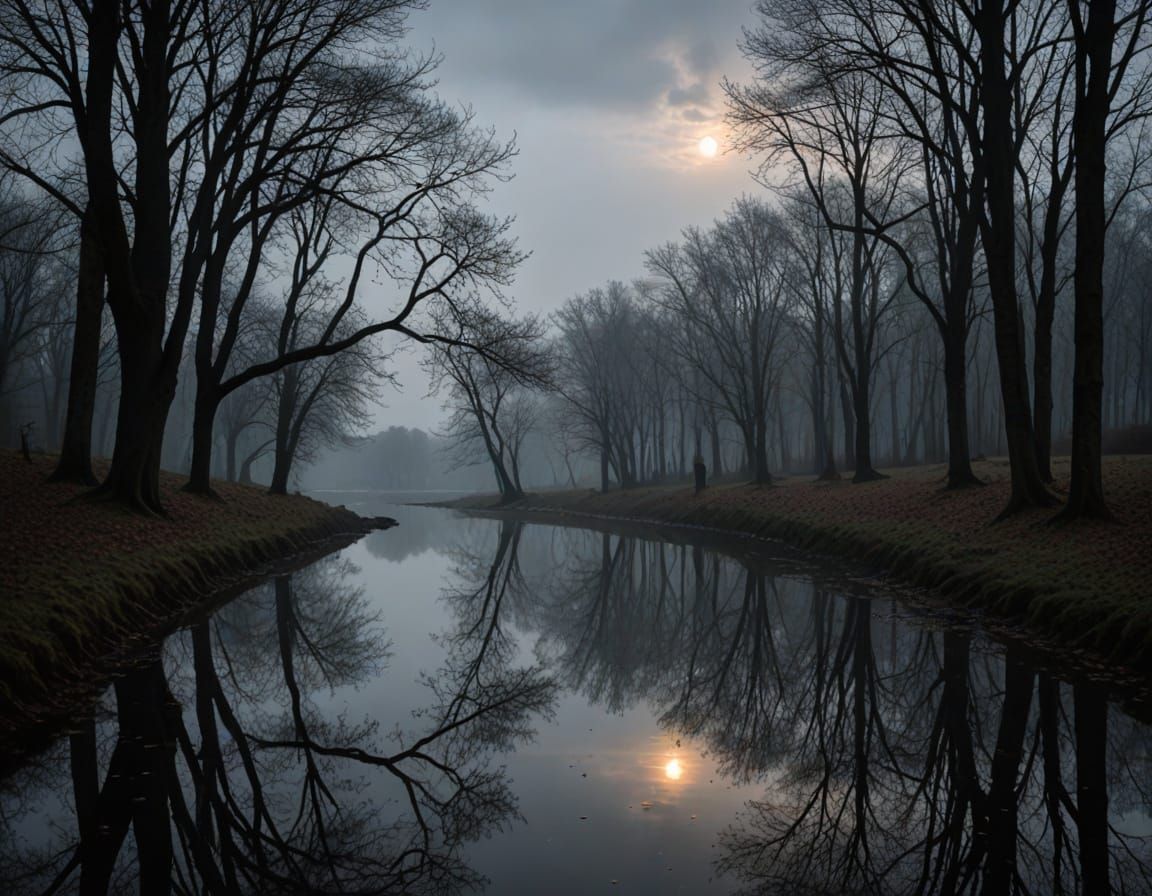 Hope Flows Like a Silver River in Dark Evening