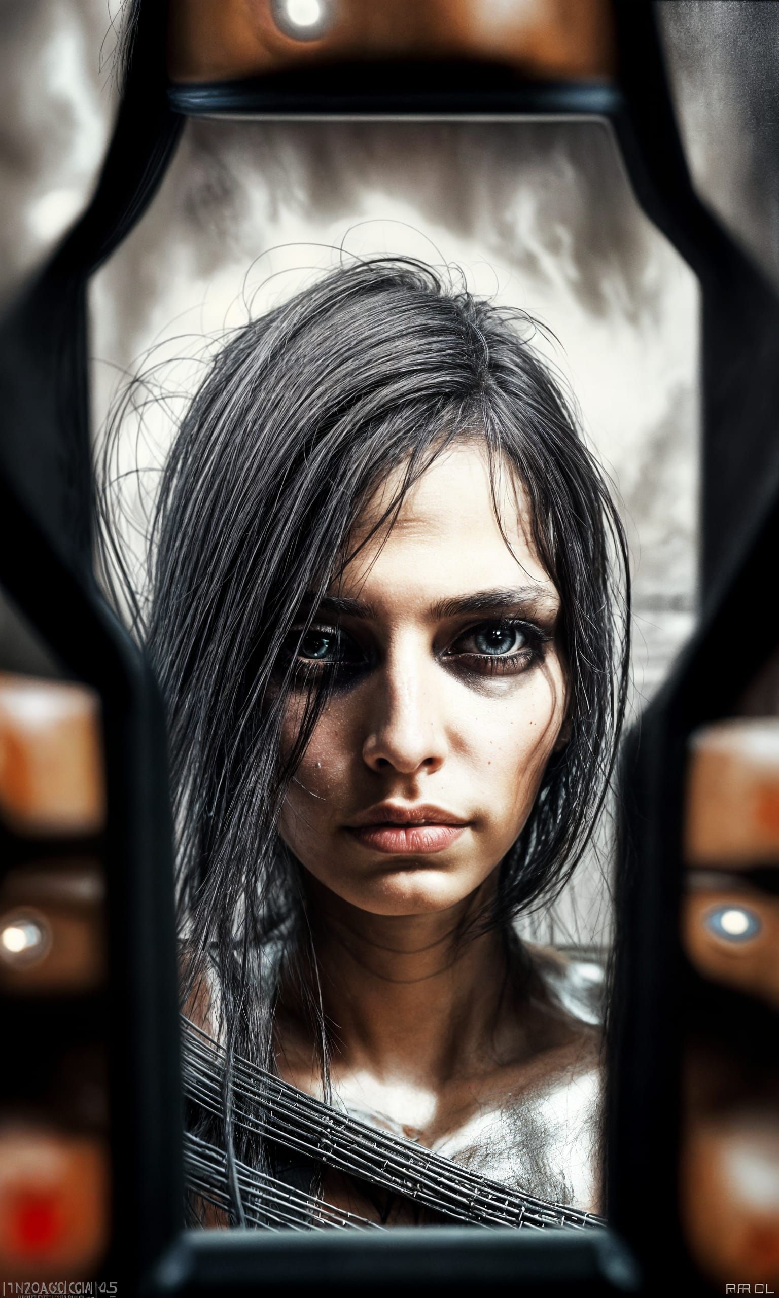 Latina Girl in a Dystopian Cyberpunk World