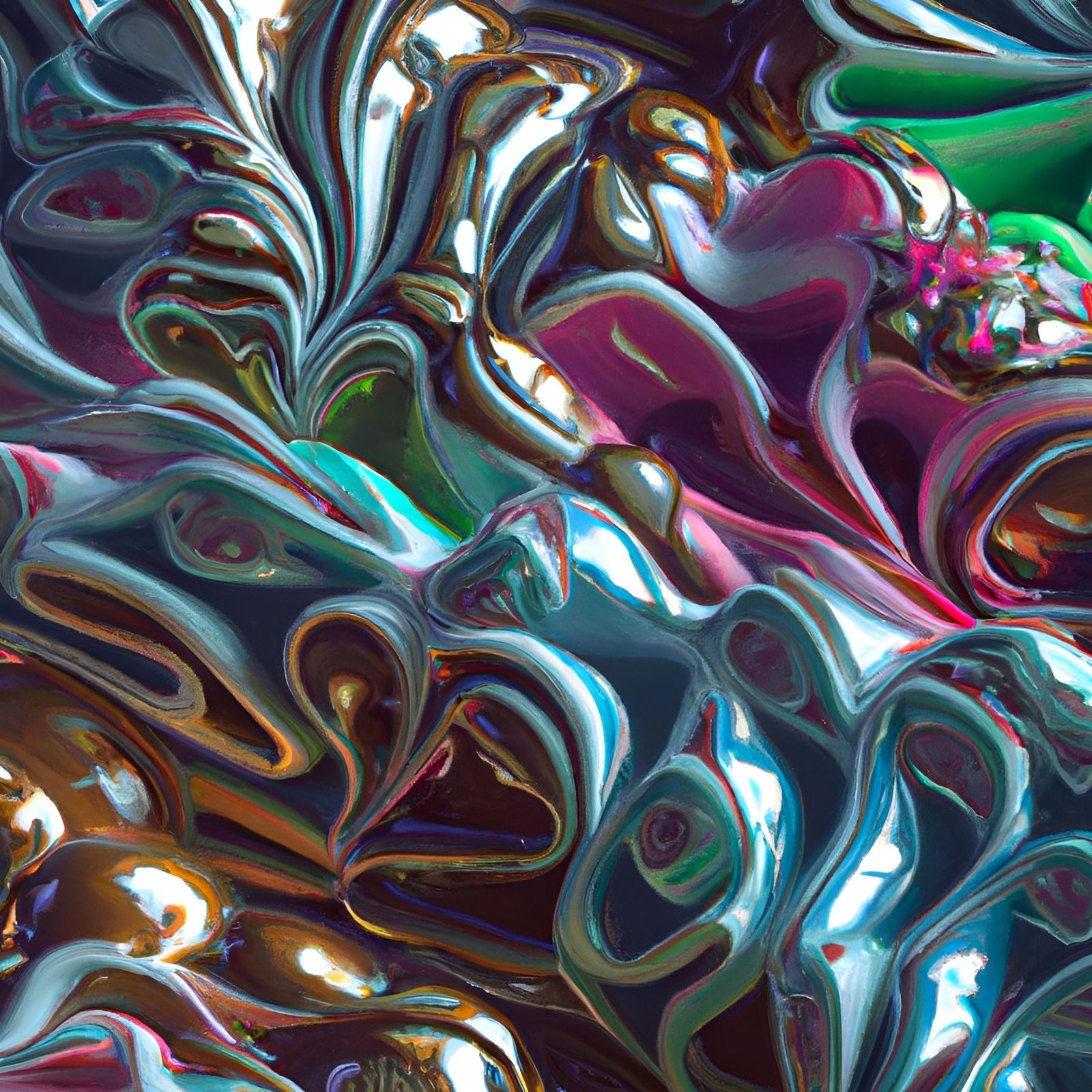 Futuristic Iridescent Maelstrom in Volumetric 3D