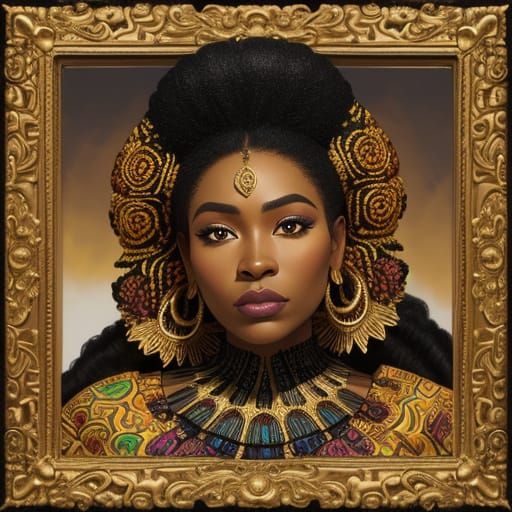 Baroque Realism: Black Woman in Savannah Landscape