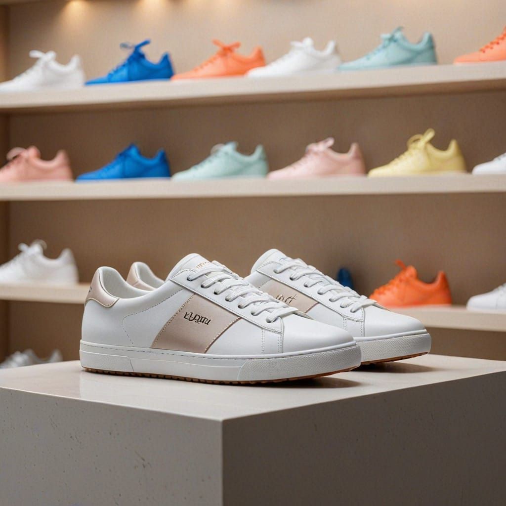 Luxury Sneakers on Modern Retail Shelf