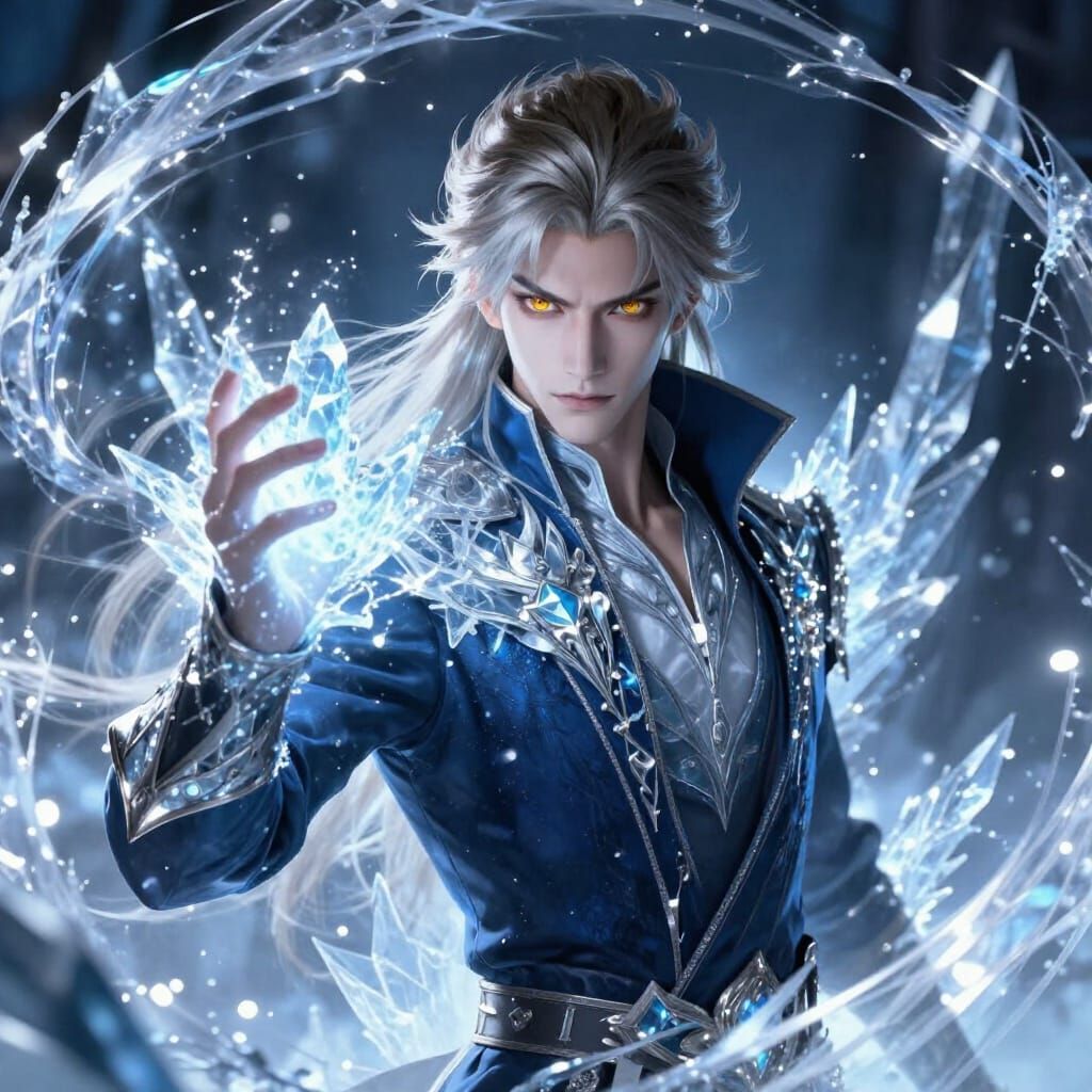 Prince with Ice Powers and Amber Eyes