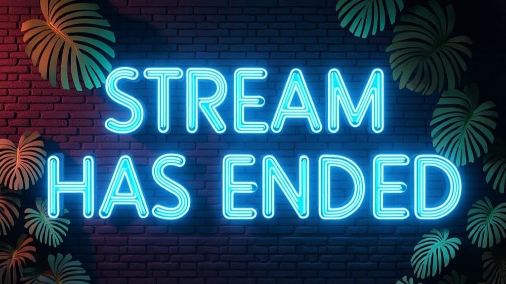 Neon Monstera Leaves on Black Brick Wall