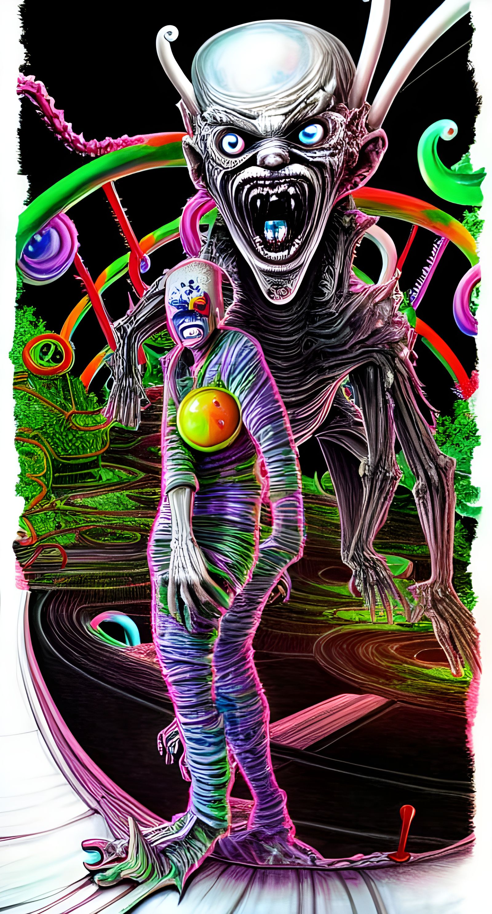 Disturbing Teen Ghost Rave in Giger Style