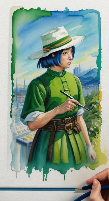 Noodle Notebook in Gouache Style Line Art