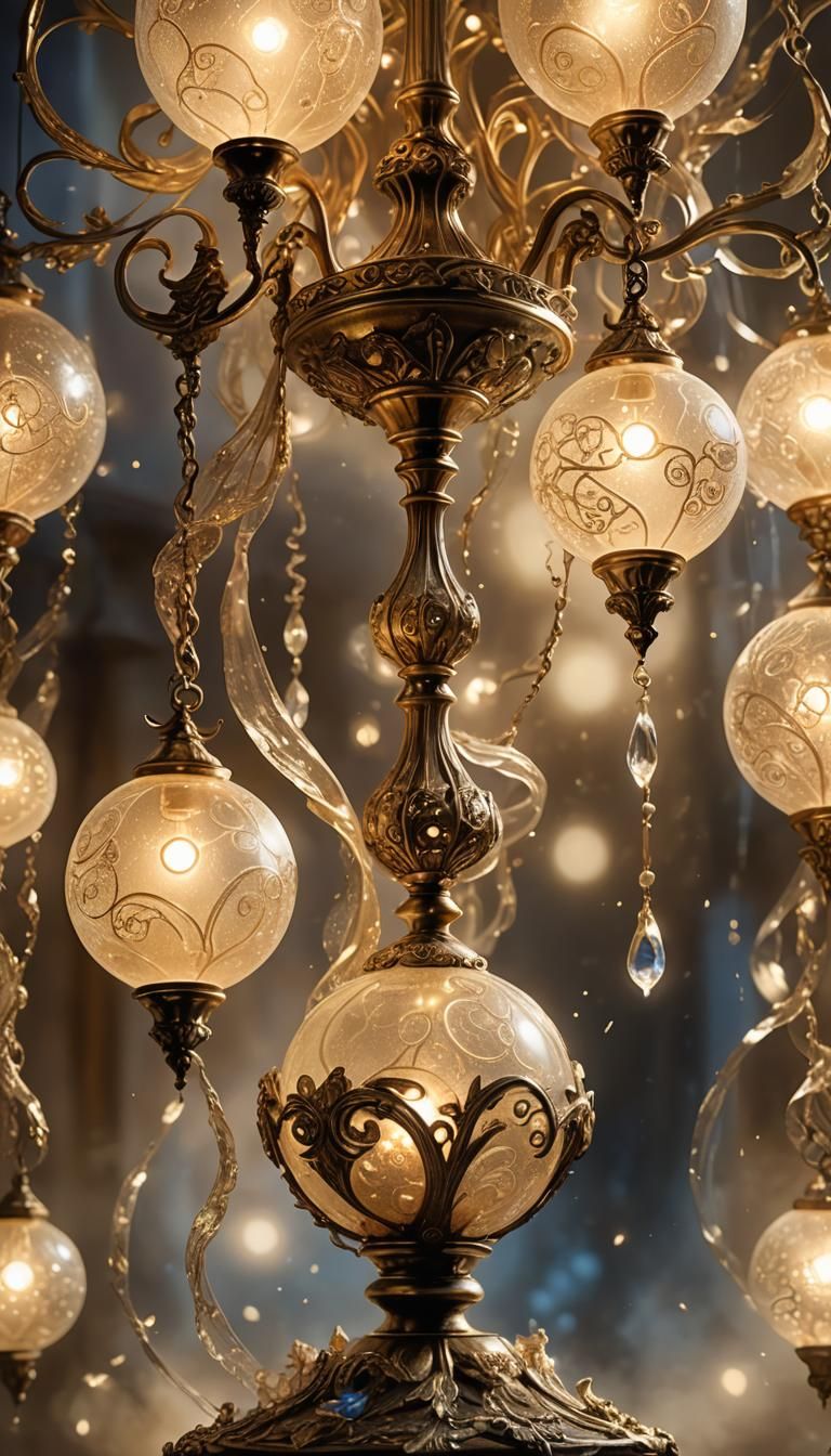 Ethereal Lamp Releases Glowing Orbs: Fantasy Realism