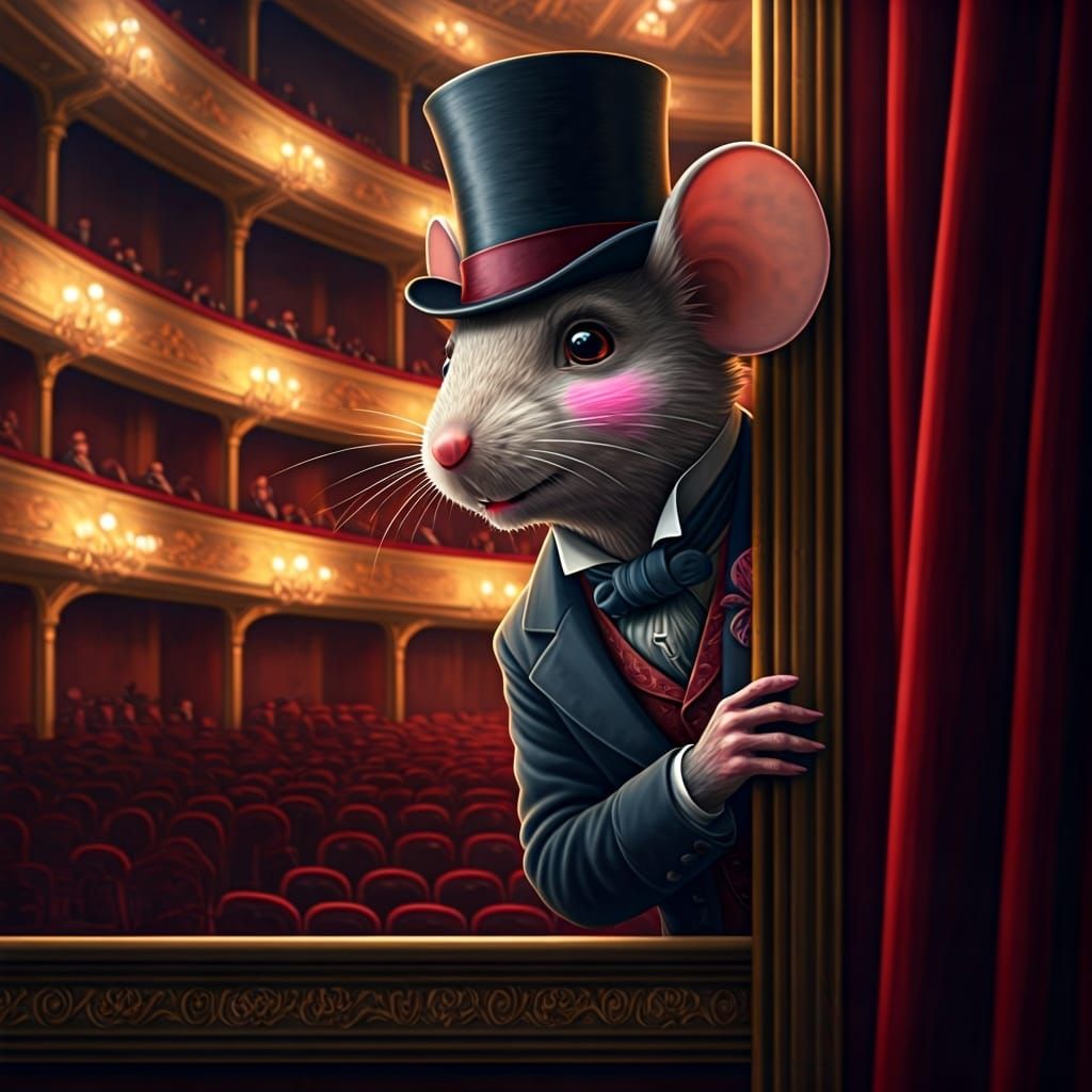Victorian Mouse Backstage at MacBeth: Hyperrealistic Art