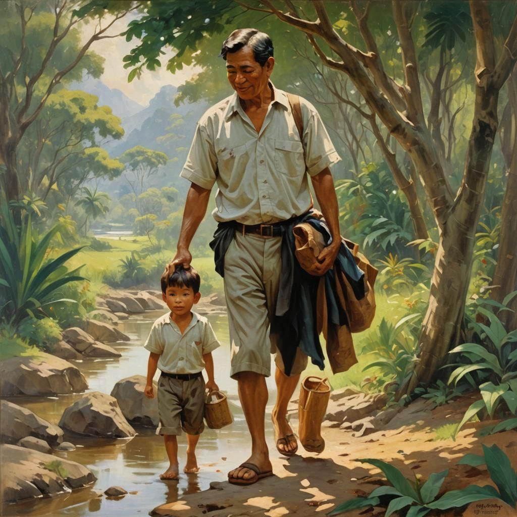 Heartwarming Father and Son Scene