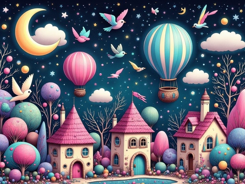 Whimsical Dreamscapes in Vibrant Colors