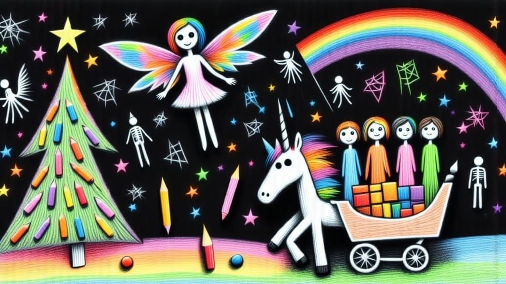 Child-Like Skeleton Decorates Halloween Christmas Tree