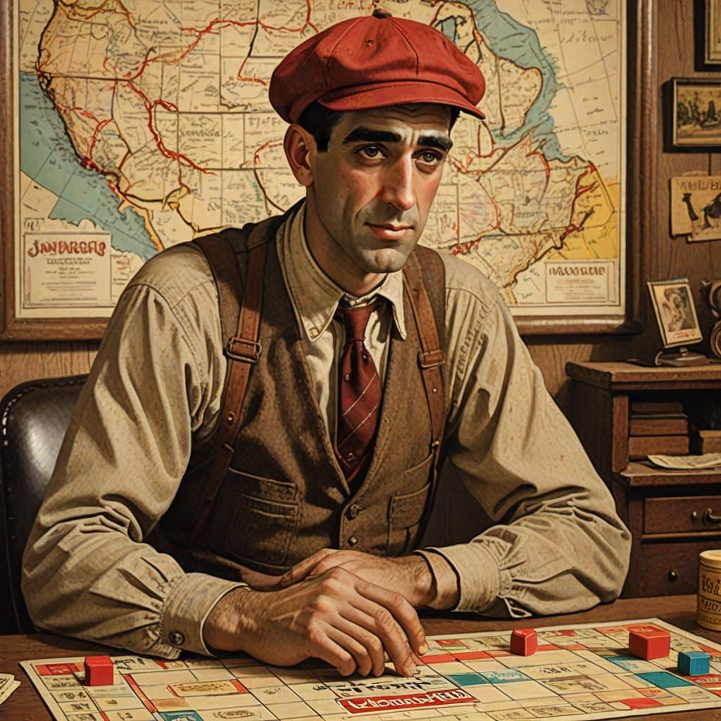 Vintage Catcher in the Rye Board Game with Red Hunting Cap