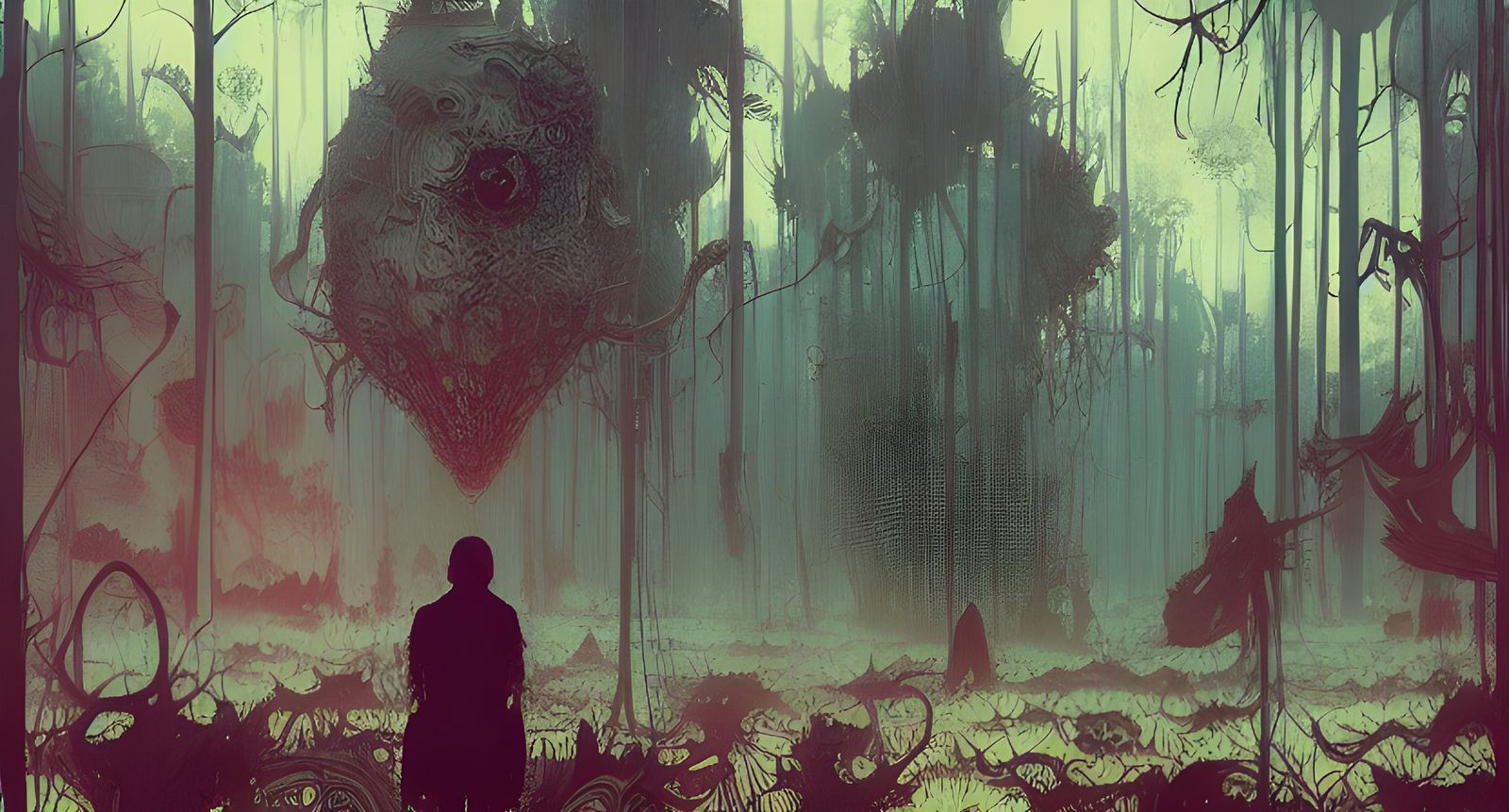 Distorted Reflections: A Horror Fantasy Digital Art