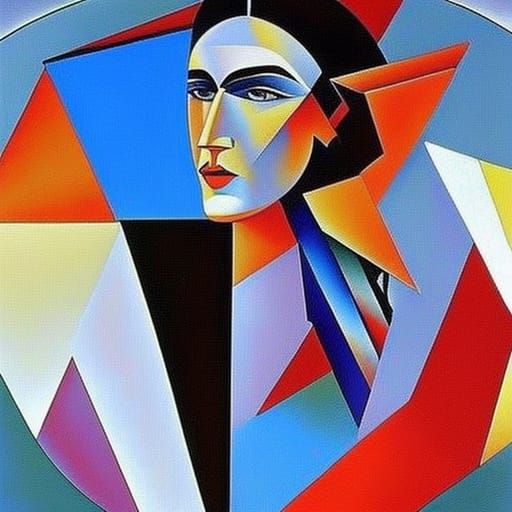 Jennifer Connelly Portrait in Abstract Cubism Style