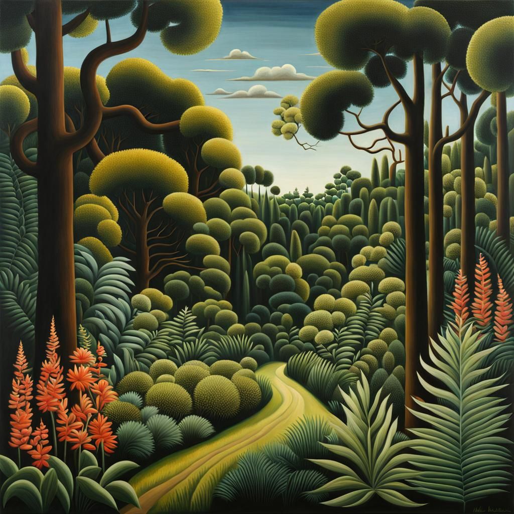 Eldritch Forest in Naive Botanical Style
