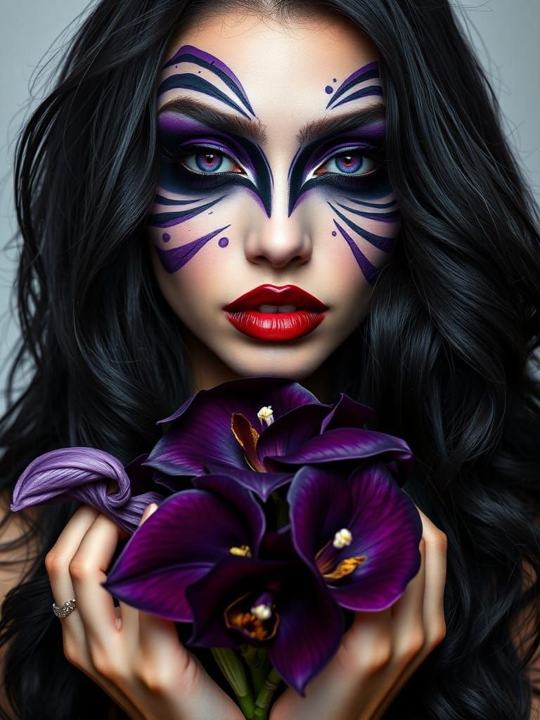 Avant-Garde Beauty in Vibrant Purple