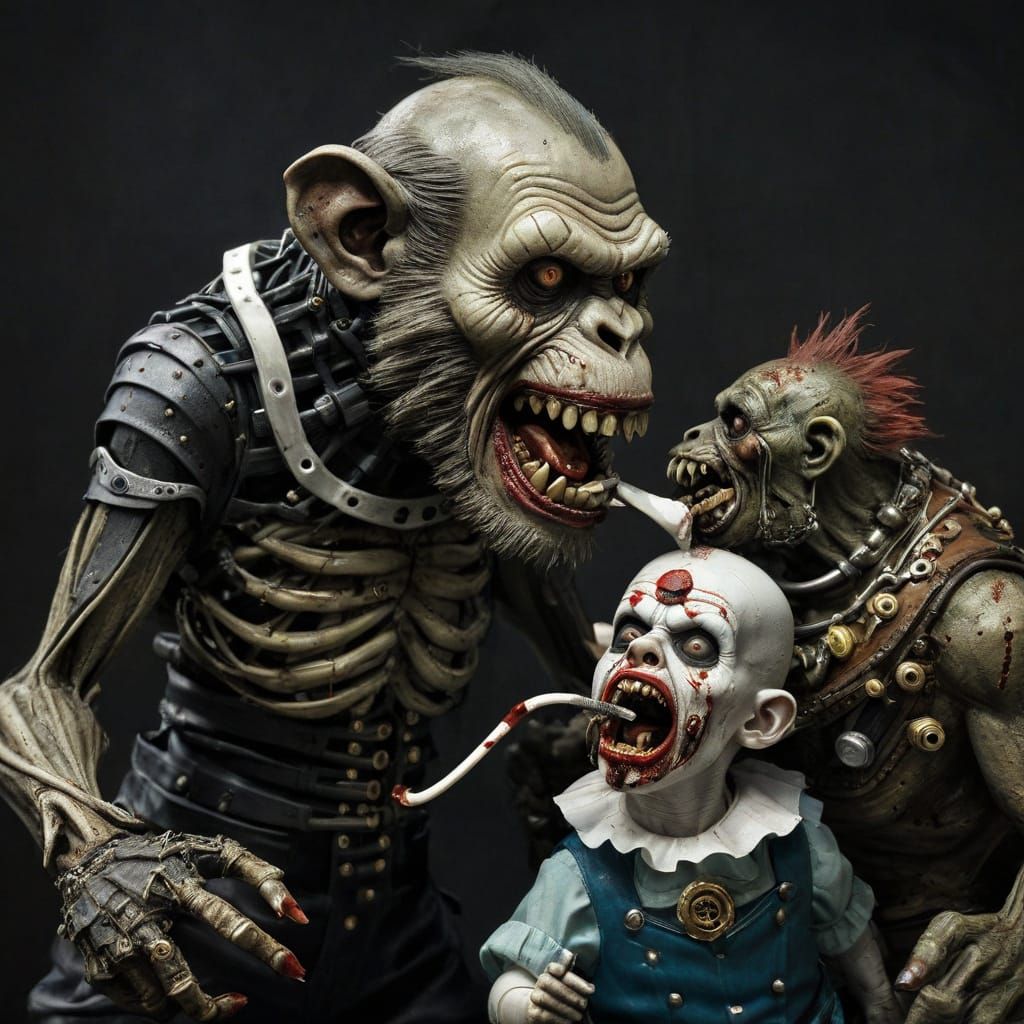 Steampunk Horror: Tooth Extraction from a Zombie Monkey Mons...