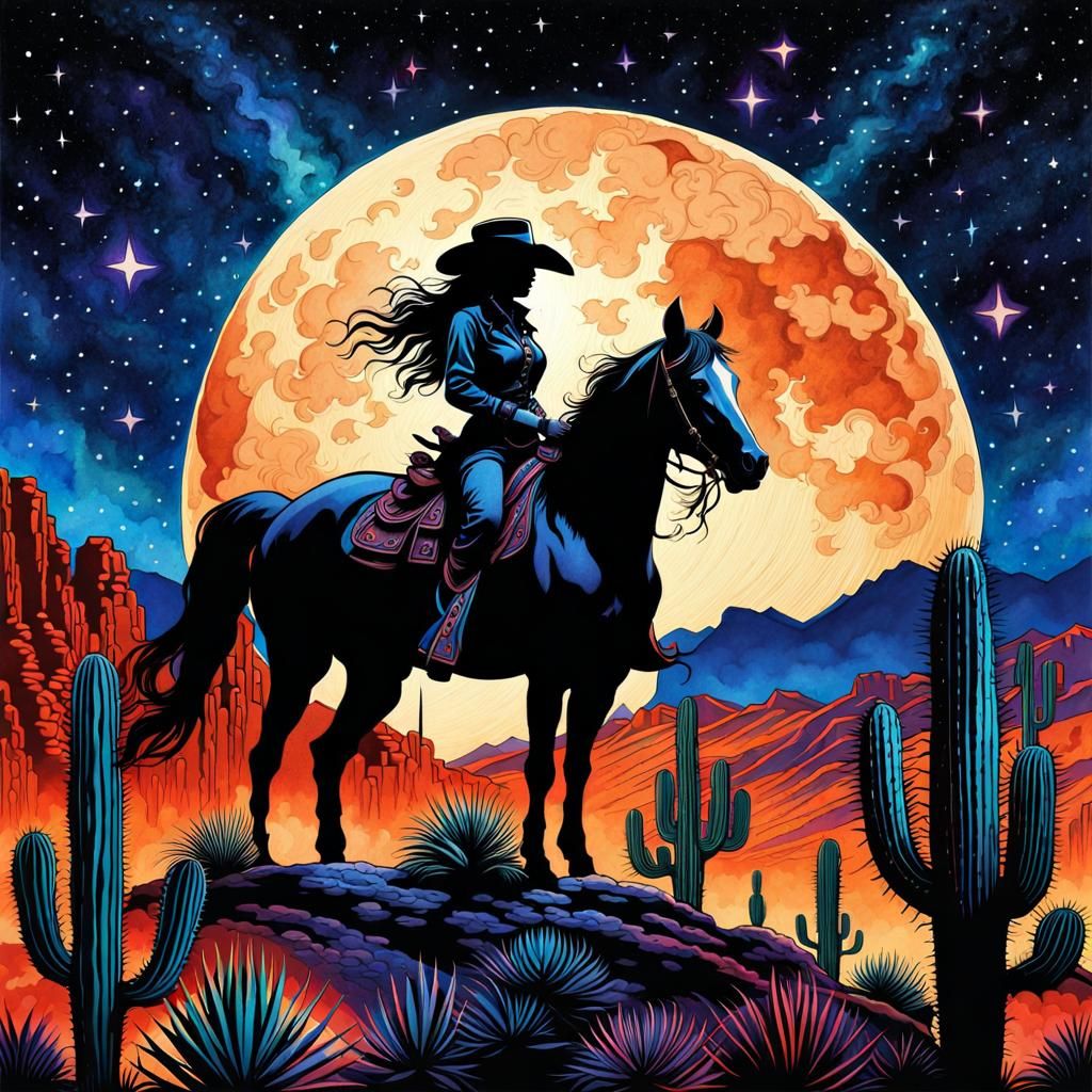Cowgirl and Moonlight on Wild Wild West