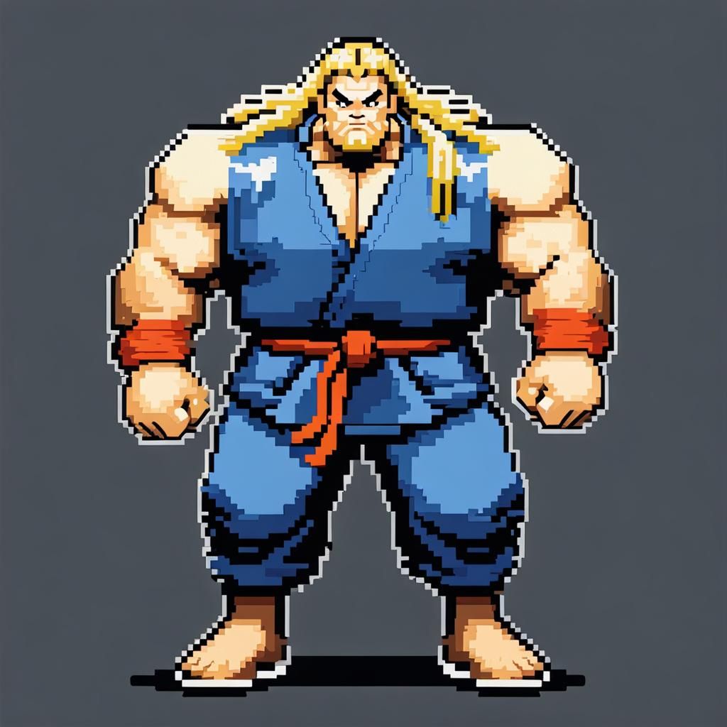 8-Bit Pixel Art Short Fighter