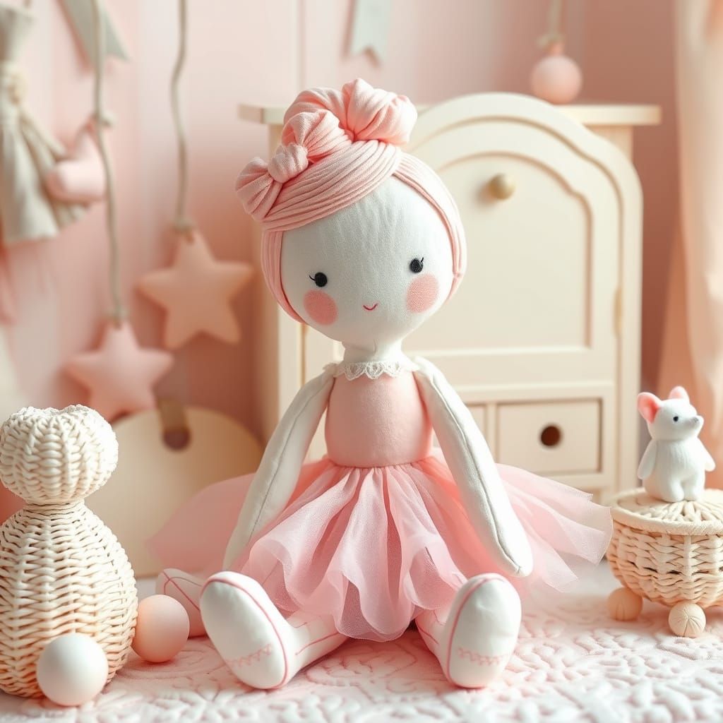 Delicate Ballerina Doll in Pastel Nursery