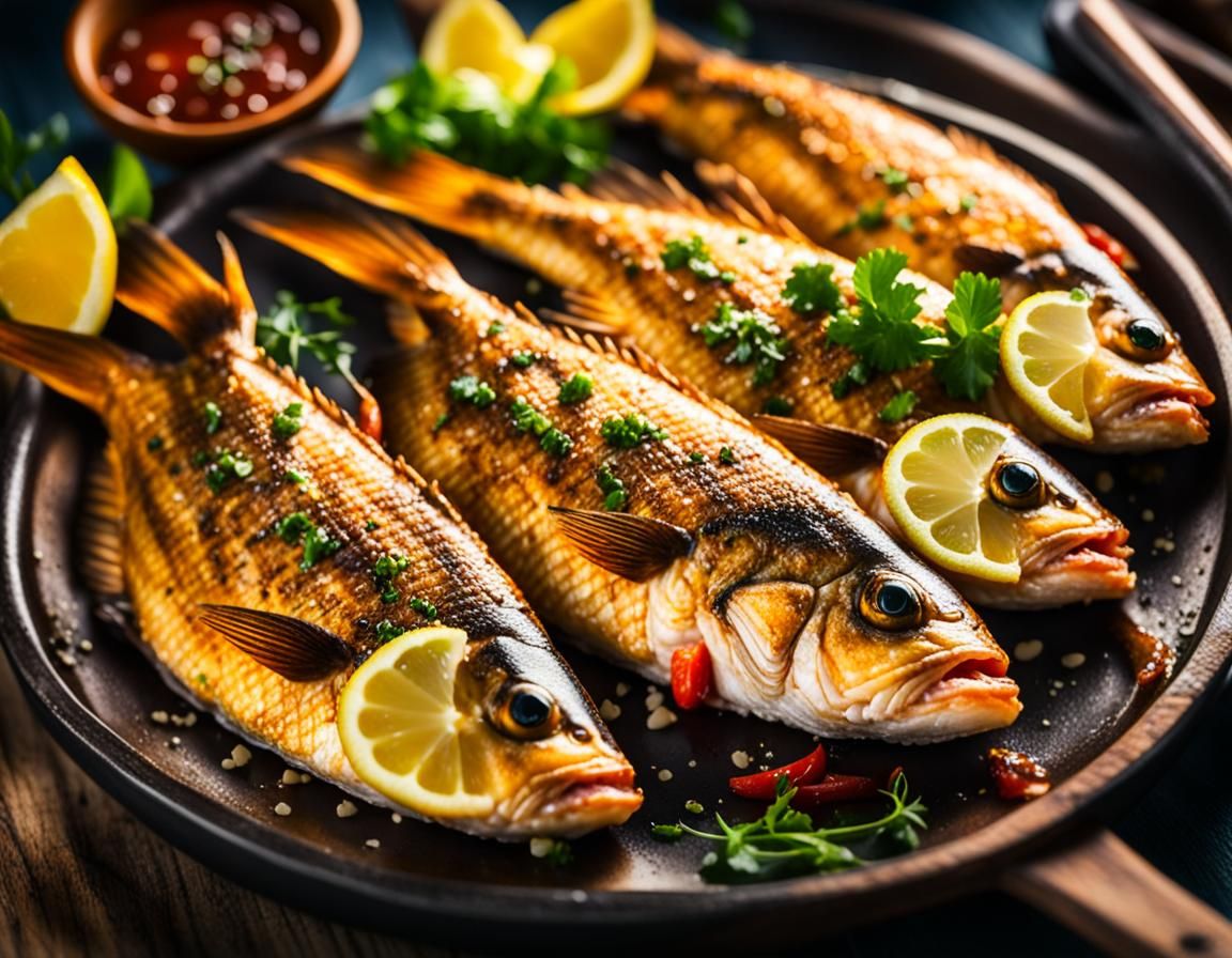 Delicious Fried Fish Captured in Professional Photo