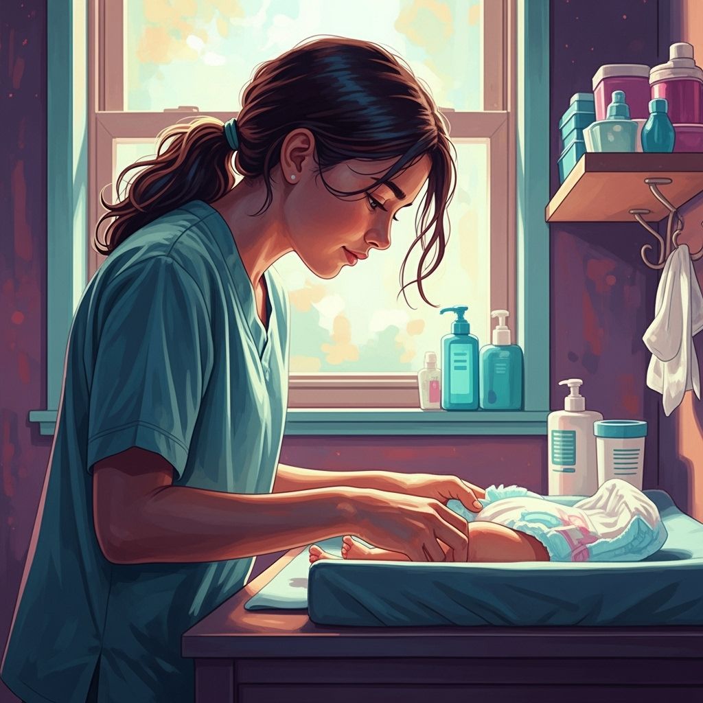 Teenage Caregiver Portrait in Hyperrealistic Splash Art Styl...