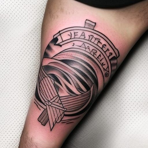 Colorful Old School Traditional Tattoo Design