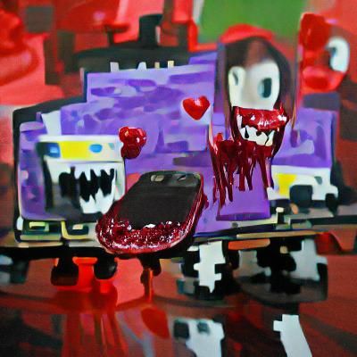 spamton neo computer chips spooky bloody gore pixel heart bloody teeth neo teeth computer  spamton neo hair teeth bloody...