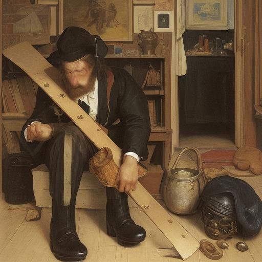 Clog Troubles: A Holbein and Soutine Inspired Scene